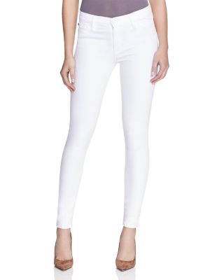 Hudson Mid Rise Ankle Skinny Jeans in White