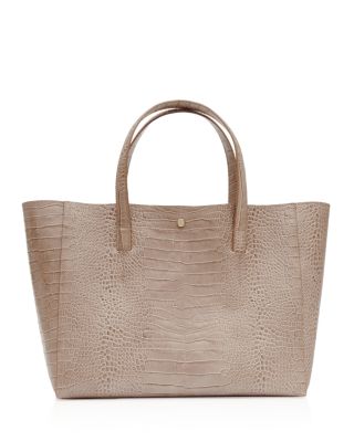 REISS Louie Croc-Embossed Leather Tote