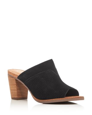 TOMS Majorca Perforated High Heel Slide Sandals