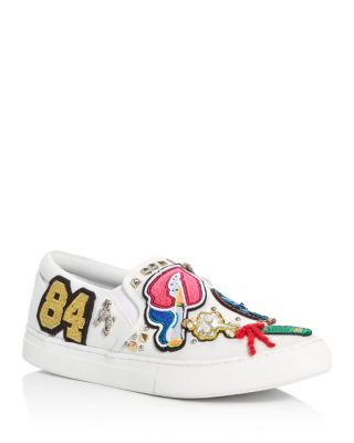 MARC JACOBS Mercer Appliqué Embellished Slip On Sneakers