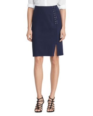 Lauren Ralph Lauren Lace-Up Pencil Skirt