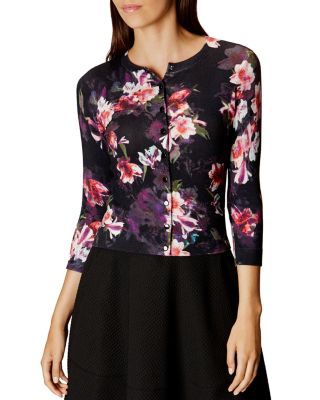 KAREN MILLEN Orchid Print Cardigan