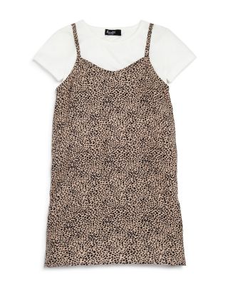 Bardot Junior Girls' Leopard Print Slip Dress & Tee Set - Sizes 4-7