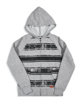 7 For All Mankind Boys' Distressed Stripe Fleece Hoodie - Sizes 4-7