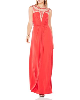 BCBGMAXAZRIA Embroidered Gown