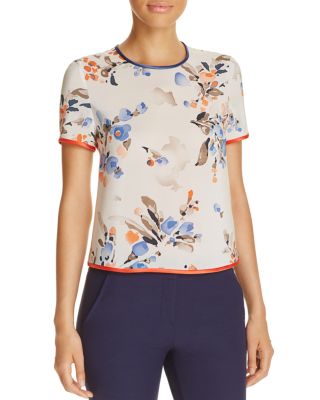 Armani Collezioni Floral-Print Silk Top