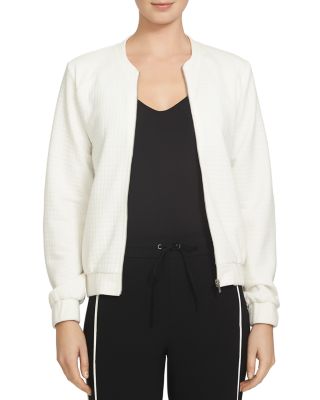 1.STATE Textured Grid Bomber Jacket