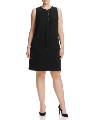 Calvin Klein Plus Lace-Up Shift Dress