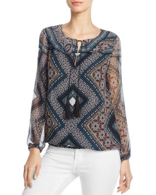 Ella Moss Jacinda Printed Silk Top