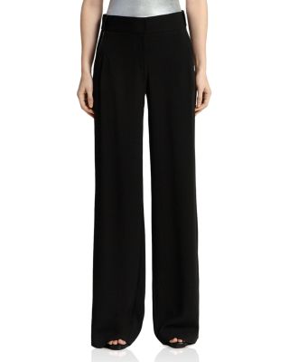 Halston Heritage Wide-leg Crepe Trousers In Black