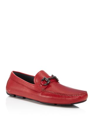 Ferragamo Men's Parigi Leather Driving Loafers In Red