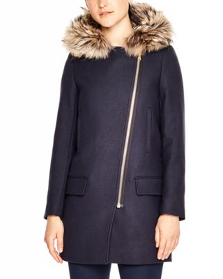 sandro fur hood coat