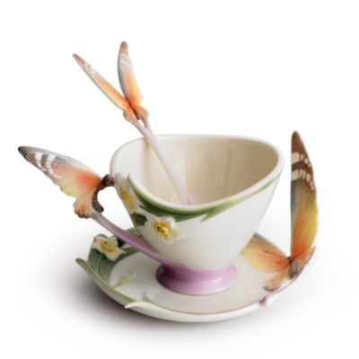 Franz Collection Franz Collection Papillon Butterfly Cup & Saucer with Spoon