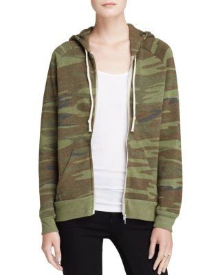 Alternative Adrian Camo Zip Hoodie In Camo Print