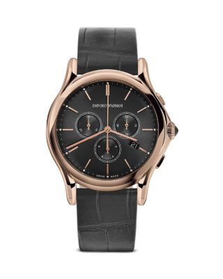 Emporio Armani Swiss Made EA SWISS MADE Rose Gold Ion Plated Stainless Steel Watch, 42mm