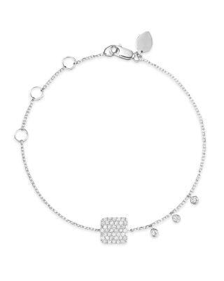 Meira T 14K White Gold Pavé Diamond Square Bracelet