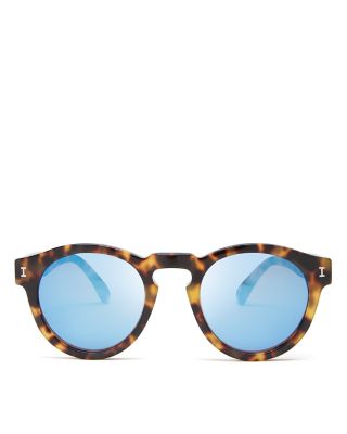 Illesteva Leonard Mirrored Round Sunglasses, 48mm