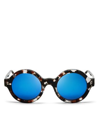 Illesteva Mirrored Freida Round Sunglasses, 48mm