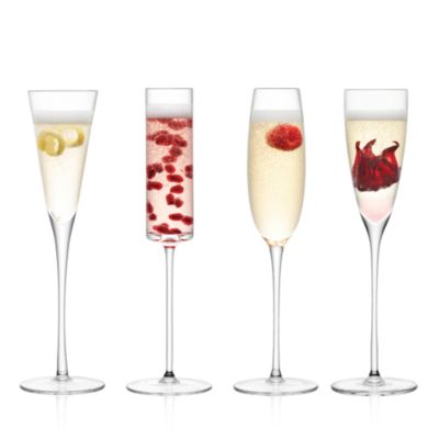 LSA Lulu Assorted Champagne Flutes, Set of 4