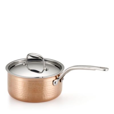 Lagostina Martellata Tri-Ply Hammered Copper Covered Saucepan