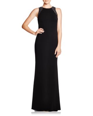 Carmen Marc Valvo Sleeveless Sequin Back Gown