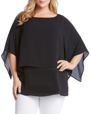 Karen Kane Plus Tiered Poncho Top