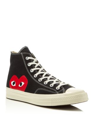 comme des garcons play converse large emblem high top canvas sneakers