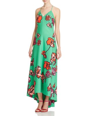 Kay Unger Floral Print Maxi Dress 