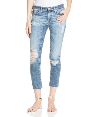 AG Stilt Crop Jeans in Destructed Wash