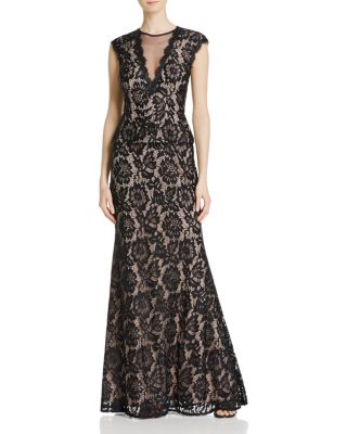 Avery G Illusion Lace Gown