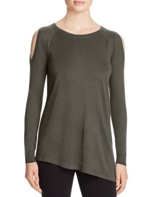 Magaschoni Asymmetric Cold Shoulder Cashmere Sweater