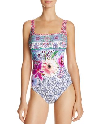 Gottex Le Jardin Square Neck One Piece Swimsuit