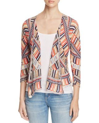 NIC and ZOE Sahara Squares Geometric Print Cardigan