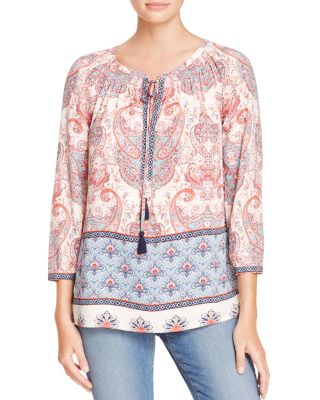 Daniel Rainn Printed Keyhole Top