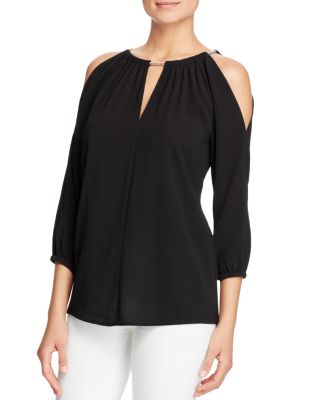 MICHAEL Michael Kors Chain Trim Cold Shoulder Top 