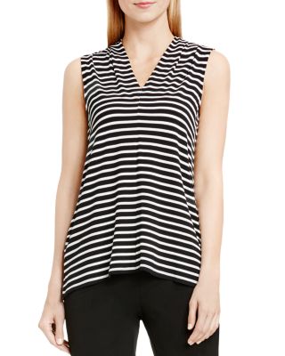 VINCE CAMUTO Striped V-Neck Top