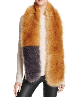 AQUA Faux Fur Stole Scarf - 100% Bloomingdale's Exclusive