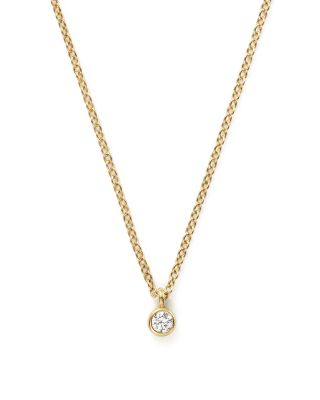 Zoë Chicco 14K Yellow Gold Bezel Diamond Necklace, 14