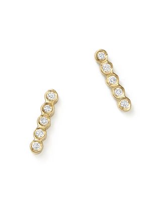 Zoë Chicco 14K Yellow Gold Bezel Diamond Bar Studs