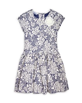 Pippa & Julie Girls' Floral Jacquard Knit Dress - Sizes 2-6X