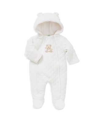 Little Me Infant Unisex Diamond Quilted Velour Bear Pram Suit - Sizes 3/6-6/9