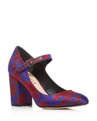 Via Spiga Deanna Satin Mary Jane Block Heel Pumps