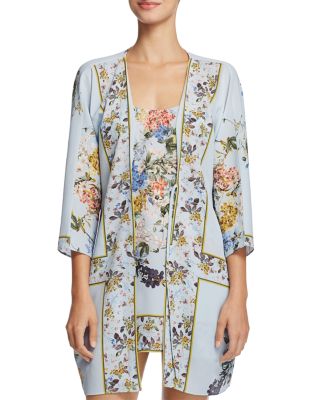 Flora Nikrooz Kayla Print Kimono Robe & Chemise