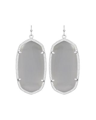 Kendra Scott Signature Elle Drop Earrings In Slate/rhodium