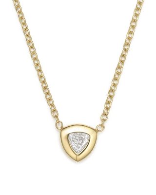 Zoë Chicco 14K Yellow Gold Pendant Necklace with Trillion Diamond, 14