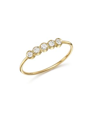 Zoë Chicco 14K Yellow Gold Ring with Bezel Set Diamonds