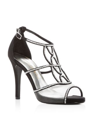 Caparros Ellen Jeweled Satin High Heel Sandals