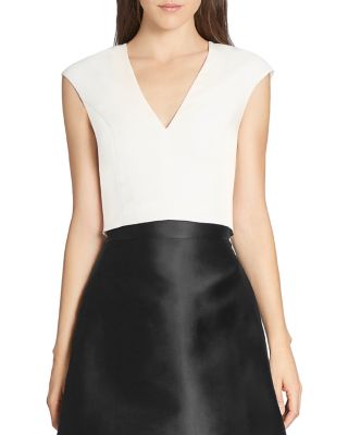 HALSTON HERITAGE Cutout Crop Top