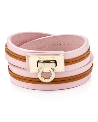 Salvatore Ferragamo Gancini Leather Wrap Bracelet