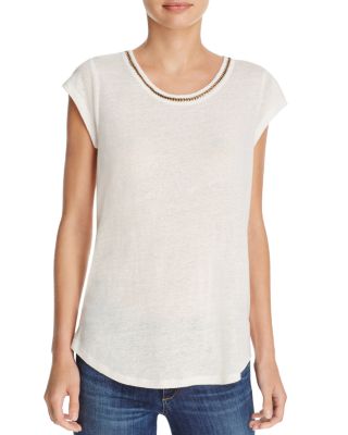 Soft Joie Damani Chain-Trimmed Tee